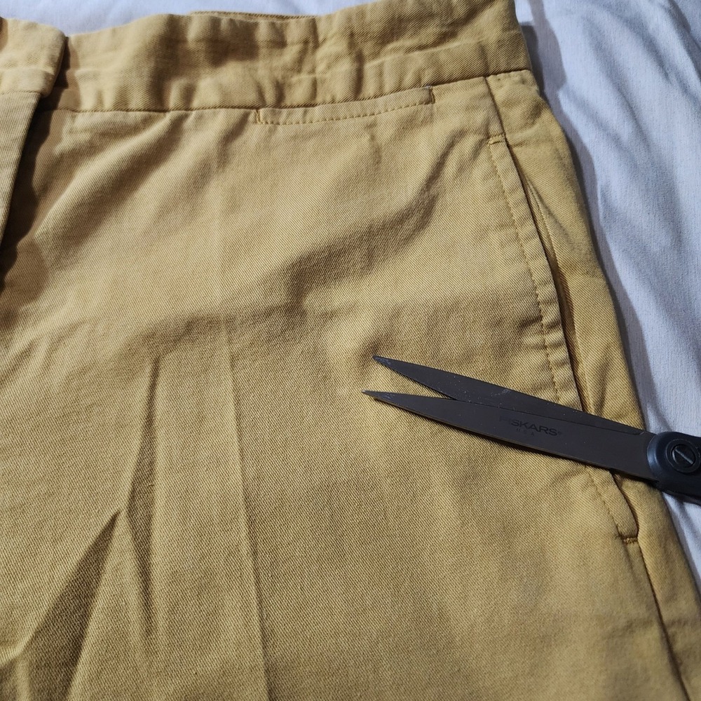 Prada Milano Shorts Mens 42 (32) Mustard Yellow Good Tailored Cotton Blend Italy - Picture 2 of 10